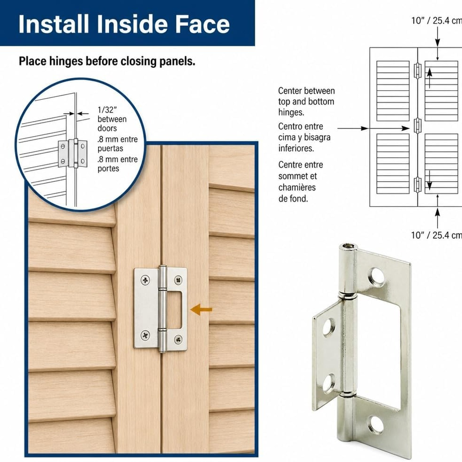 PRIME-LINE N 7273 Non-Mortise Bifold Door Hinge
