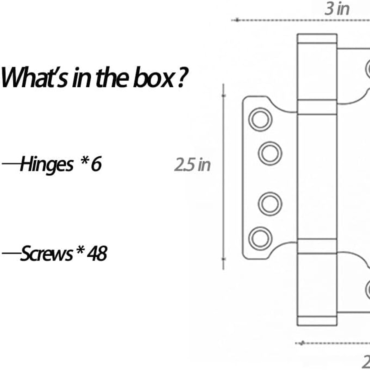 VOLUKA Non Mortise Door Hinges 6 Pack: image 3