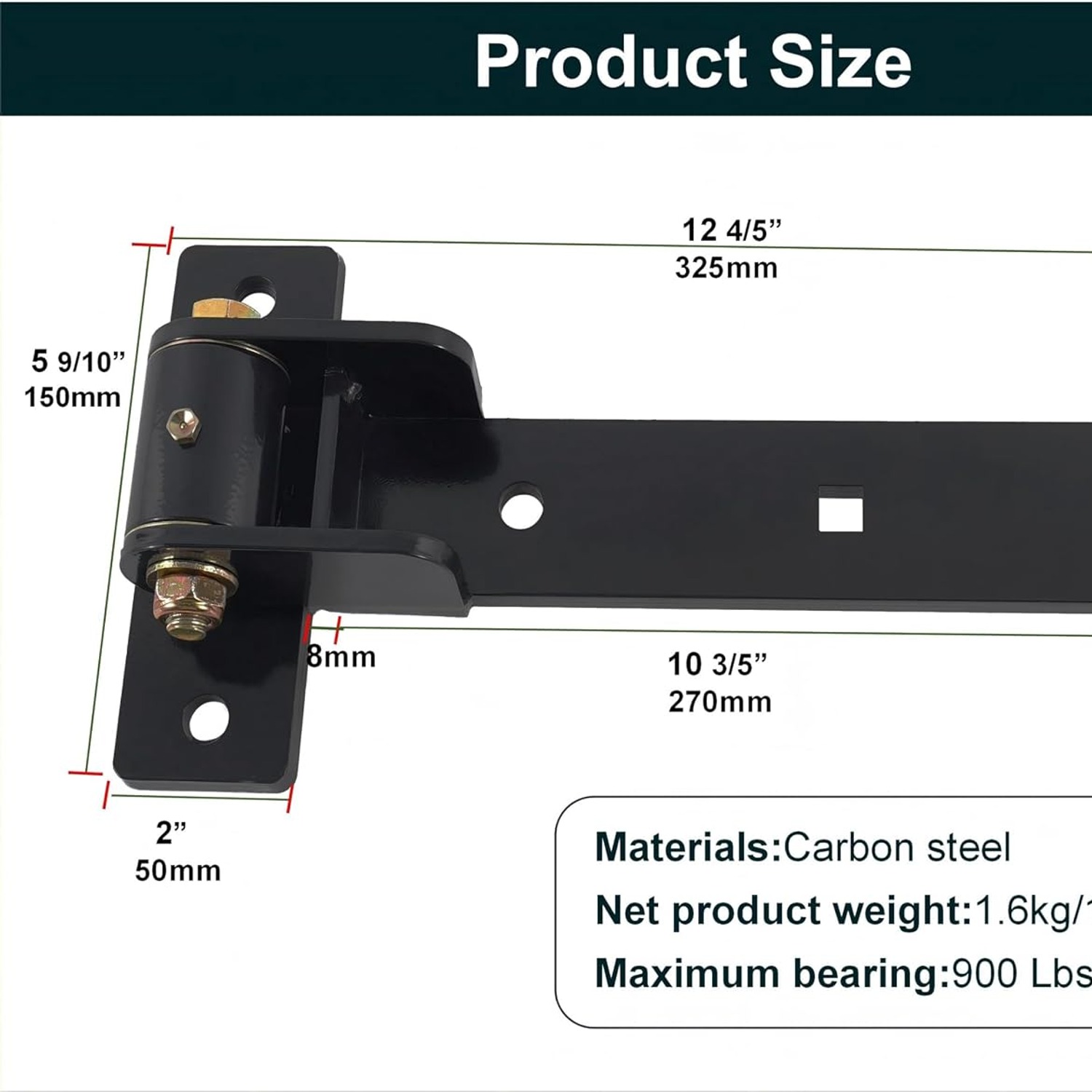 HFCENXIE 13 Inch Heavy Duty Gate Hinges: image 4