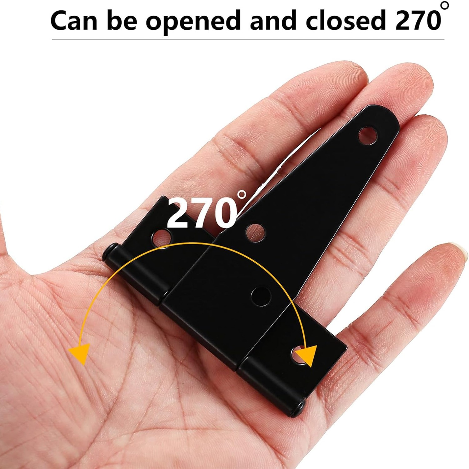Black T Strap Hinges, Pack of 4